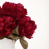 2 Bushes | 17inch Burgundy Artificial Silk Peony Flower Bouquets