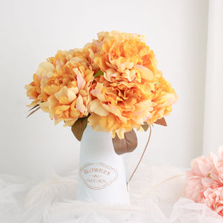 Add Elegance with 17" Gold Artificial Silk Peony Flower Bouquets