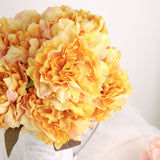 2 Bushes | 17inch Gold Artificial Silk Peony Flower Bouquets#whtbkgd