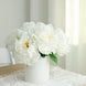 2 Bushes | 17inch White Artificial Silk Peony Flower Bouquets