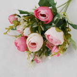 4 Pack | 12inch Artificial Pink Ranunculus Silk Flower Bridal Bouquets