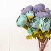 2 Pack | 19inch Dusty Blue Artificial Peony Flower Wedding Bouquets, Flower Arrangement