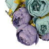 2 Pack | 19inch Dusty Blue Artificial Peony Flower Wedding Bouquets, Flower Arrangement#whtbkgd