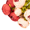 2 Pack | 19inch Burgundy / Dusty Rose Artificial Peony Flower Wedding Bouquets, Flower#whtbkgd