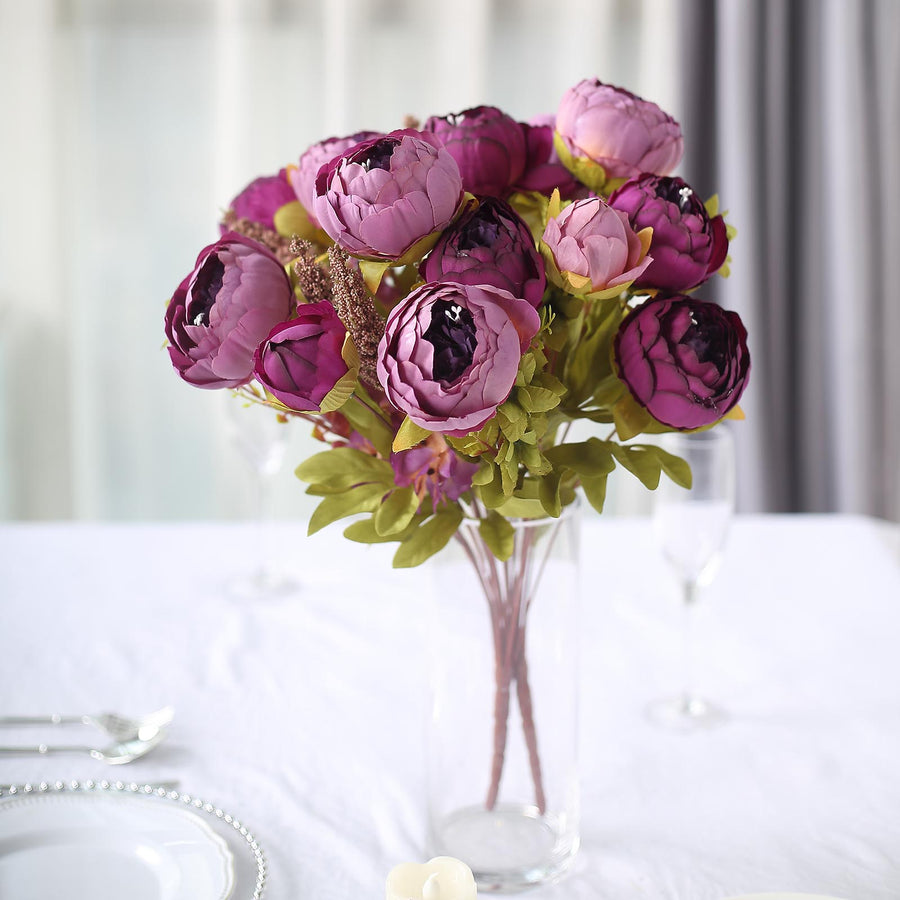 2 Pack | 19inch Purple Artificial Peony Flower Wedding Bouquets