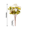 2 Pack | 19inch White Artificial Peony Flower Wedding Bouquets, Faux Silk Flower Arrangements