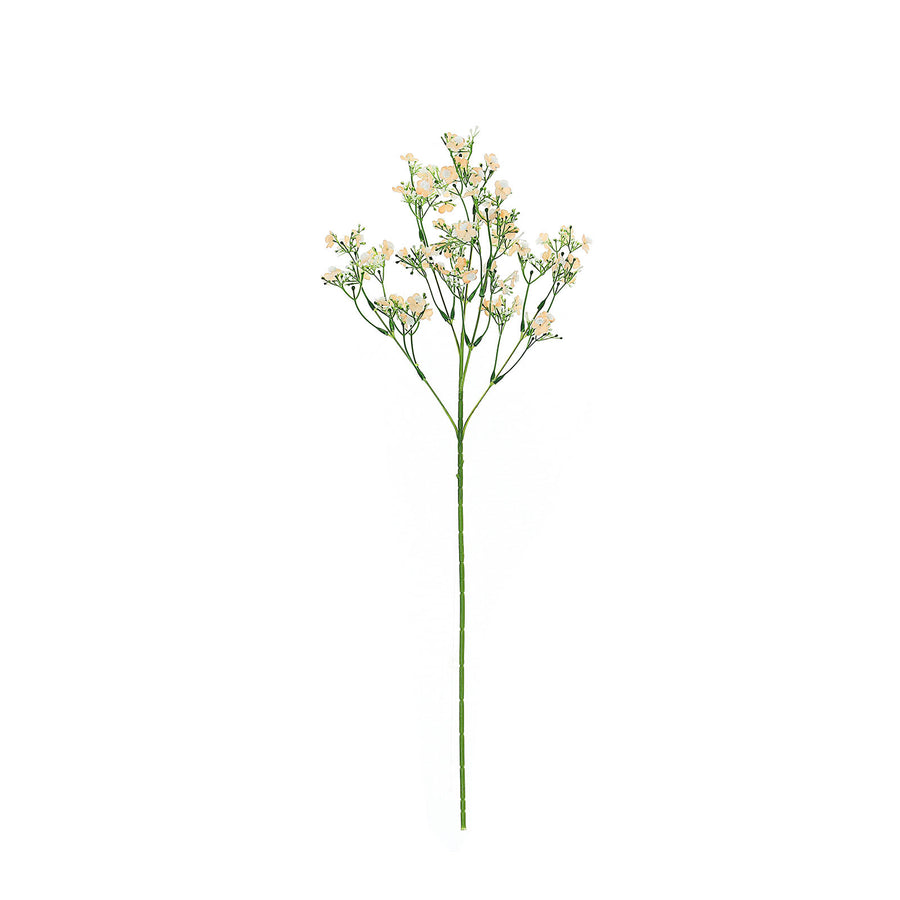 4 Stems | 27inch Blush/Rose Gold Artificial Silk Babys Breath Gypsophila Flowers