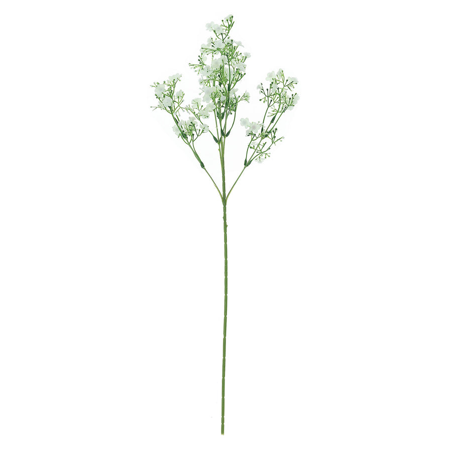 4 Stems | 27inch White Artificial Silk Babys Breath Gypsophila Flowers