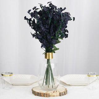Enhance Your Event Decor with Navy Blue Artificial Silk Babys Breath Flower Bushes Spray