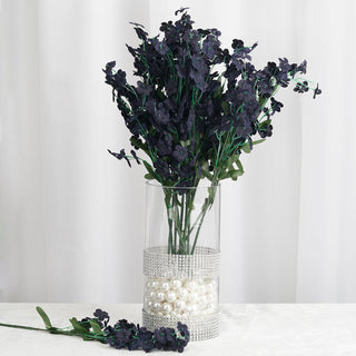 Add Elegance to Your Event with Navy Blue Artificial Silk Babys Breath Flower Bushes Spray