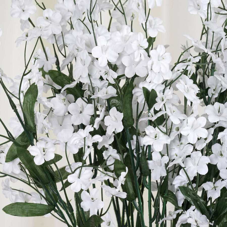 12 Stems | White Artificial Silk Babys Breath Flower Bushes Spray#whtbkgd