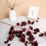 2 Branches | 42inch Tall Burgundy Artificial Silk Carnation Flower Stems