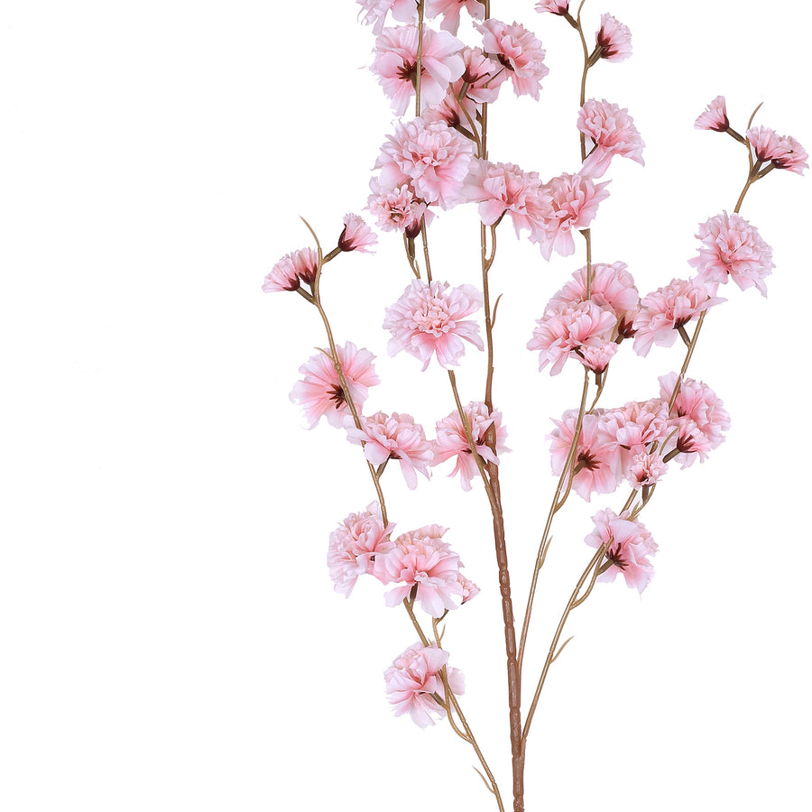 2 Branches | 42inch Tall Pink Artificial Silk Carnation Flower Stems#whtbkgd