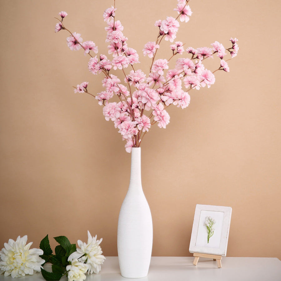 2 Branches | 42inch Tall Pink Artificial Silk Carnation Flower Stems