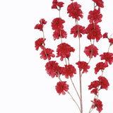 2 Branches | 42" Tall Red Artificial Silk Carnation Flower Stems#whtbkgd