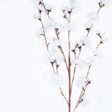 2 Branches | 42inch Tall White Artificial Silk Carnation Flower Stems#whtbkgd