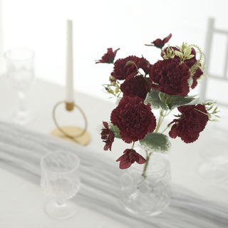 Real-Touch Burgundy Faux Floral Bushes