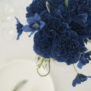 Realistic-Looking Navy Blue Silk Carnation Bouquets