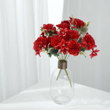 Enhance Your Decor with Realistic-Looking Red Faux Floral Bushes