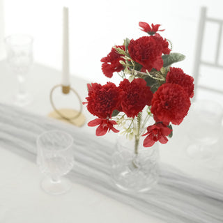 Add Elegance to Your Space with 14" Red Artificial Silk Carnation Flower Arrangements
