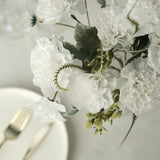 3 Pack | 14inch White Artificial Silk Carnation Flower Arrangements