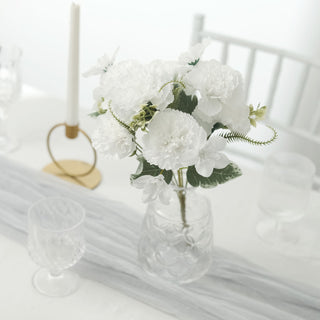 Elegant White Artificial Silk Carnation Flower Arrangements