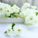 4 Bushes | 40inch Tall Cream Artificial Silk Cherry Blossom Flowers, Branches#whtbkgd