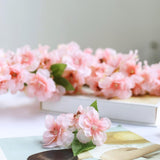4 Bushes | 40inch Tall Pink Artificial Silk Cherry Blossom Flowers, Branches#whtbkgd