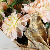 30" Tall Blush/Cream Artificial Dahlia Silk Flower Stems, Faux Floral Spray