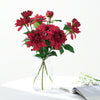 30" Tall Burgundy Artificial Dahlia Silk Flower Stems, Faux Floral Spray