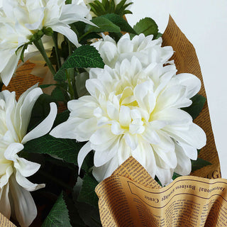 Create Unforgettable Wedding Decorations with Ivory Silk Dahlia Flower Spray