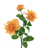 30" Tall Orange Artificial Dahlia Silk Flower Stems, Faux Floral Spray#whtbkgd