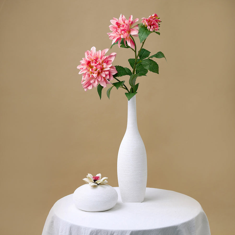 30" Tall Pink Artificial Dahlia Silk Flower Stems, Faux Floral Spray