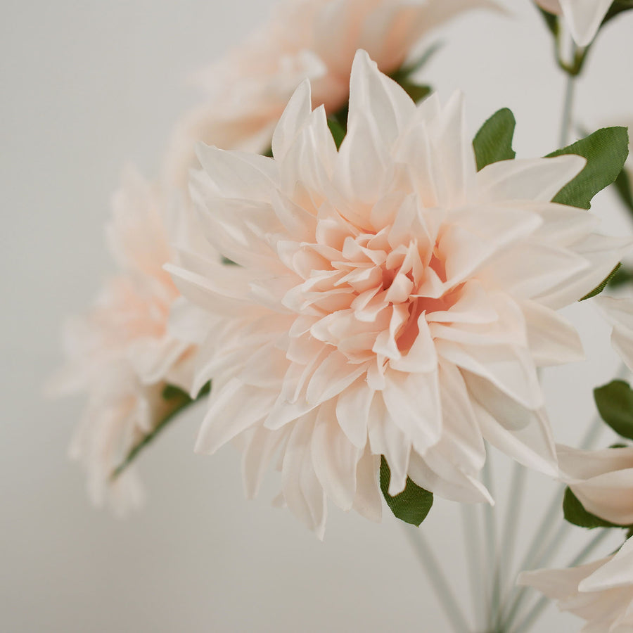 2 Bouquets | 20inch Blush/Rose Gold Artificial Silk Dahlia Flower Bushes#whtbkgd