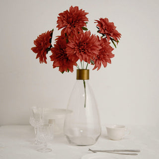 Add a Touch of Terracotta Elegance with Artificial Silk Dahlia Flowers