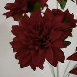 2 Bouquets | 20inch Burgundy Artificial Silk Dahlia Flower Spray Bushes#whtbkgd
