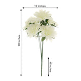 2 Bouquets | 20inch Ivory Artificial Silk Dahlia Flower Spray Bushes