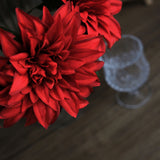 2 Bouquets | 20inch Red Artificial Silk Dahlia Flower Spray Bushes