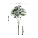 2 Bouquets | 20inch Silver Artificial Silk Dahlia Flower Spray Bushes