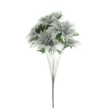 2 Bouquets | 20inch Silver Artificial Silk Dahlia Flower Spray Bushes
