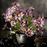6 Bushes | Eggplant Artificial Silk Daisy Flower Stem Bouquet Branches
