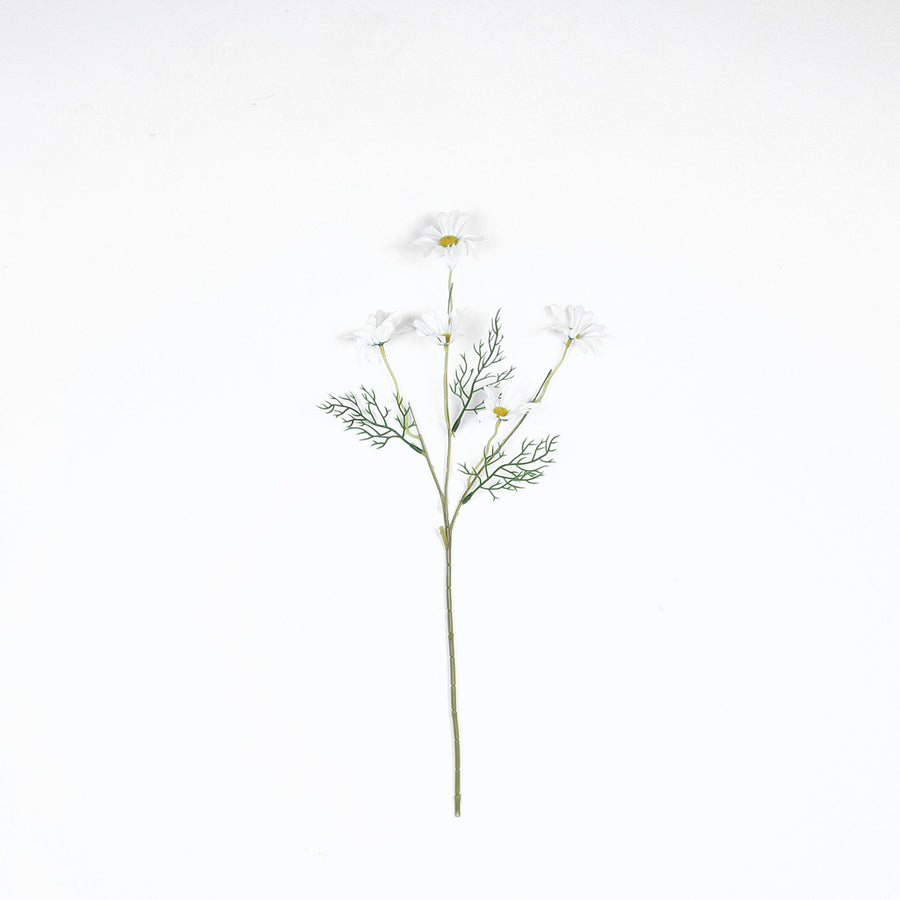 6 Bushes | White Artificial Silk Daisy Flower Stem Bouquet Branches