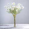 6 Bushes | White Artificial Silk Daisy Flower Stem Bouquet Branches
