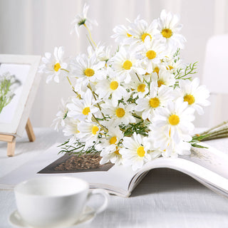 White Artificial Silk Daisy Flower Stem Bouquet Branches for Every Occasion