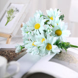 4 Bushes | 11inch Baby Blue Artificial Silk Daisy Flower Bouquet Branches