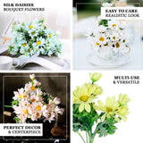 4 Bushes | 11inch Lavender Lilac Artificial Silk Daisy Flower Bouquet Branches