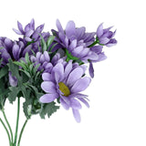 4 Bushes | 11inch Lavender Lilac Artificial Silk Daisy Flower Bouquet Branches#whtbkgd