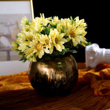 4 Bushes | 11inch Yellow Artificial Silk Daisy Flower Bouquet Branches