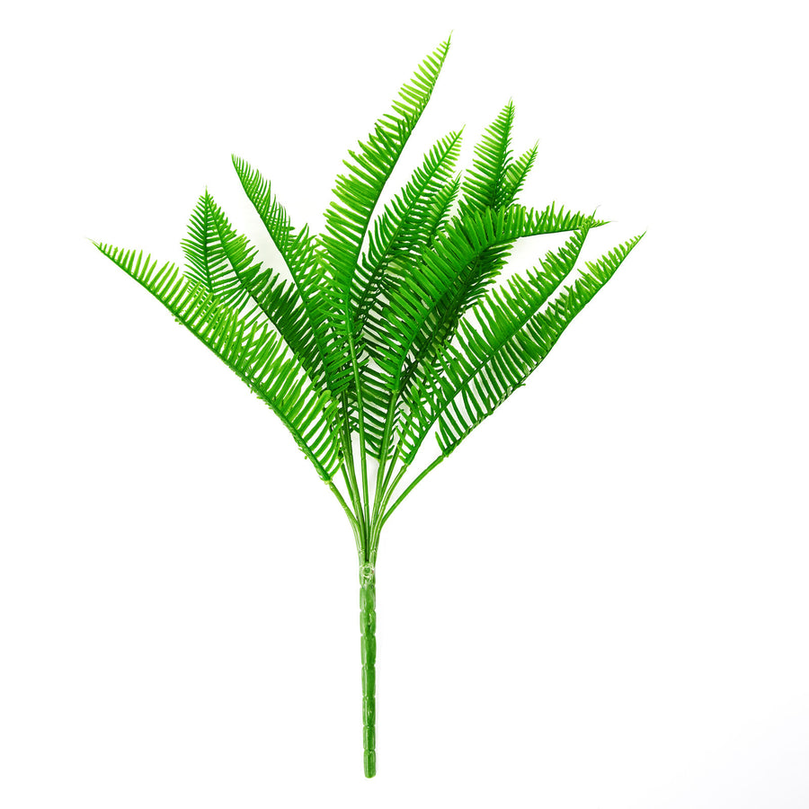 2 Stems | Artificial Green Cycas Fern Leaf Indoor Bushes, Faux Plants#whtbkgd