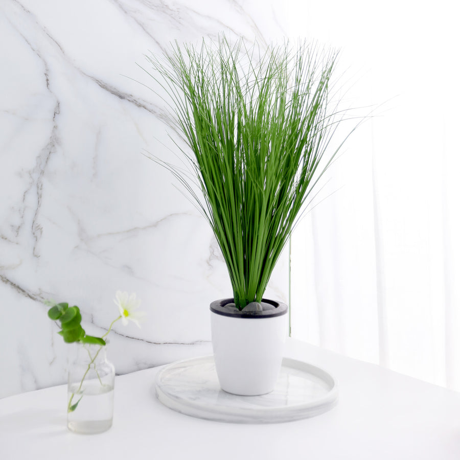 3 Plants | 20inch Green Artificial Indoor/Outdoor Decorative Grass Sprays